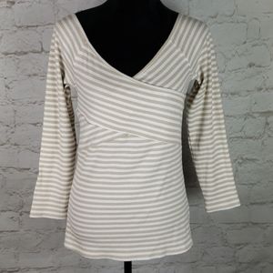 Anthropologie Deletta ribbed wrap top size M NWOT